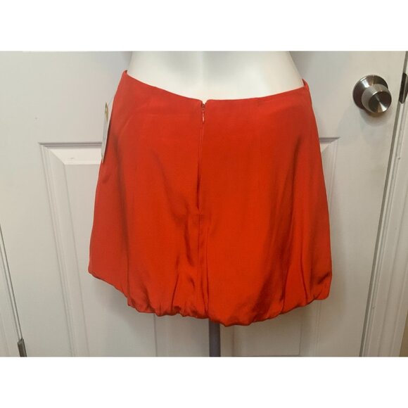 Tibi Red 100% Silk Mini Skirt W/ Shorts Skort, Size 4 - Picture 4 of 6